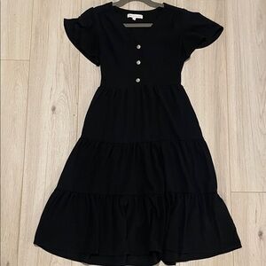 Monteau Black Tiered Women’s Dress